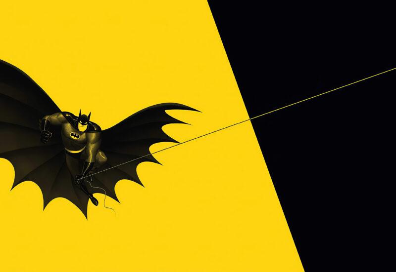 Hình nền Batman đu dây được thể hiện trong ảnh nghệ thuật