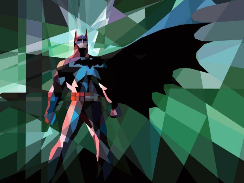 Hình nền Batman được cấu thành từ nhiều hình khối có hình dạng khác nhau