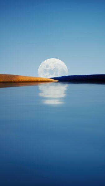 Hình nền Bing mặt trăng in bóng dưới dòng sông