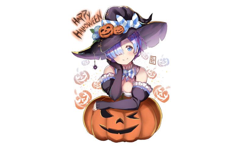 Hình nền cute có chữ Happy Halloween