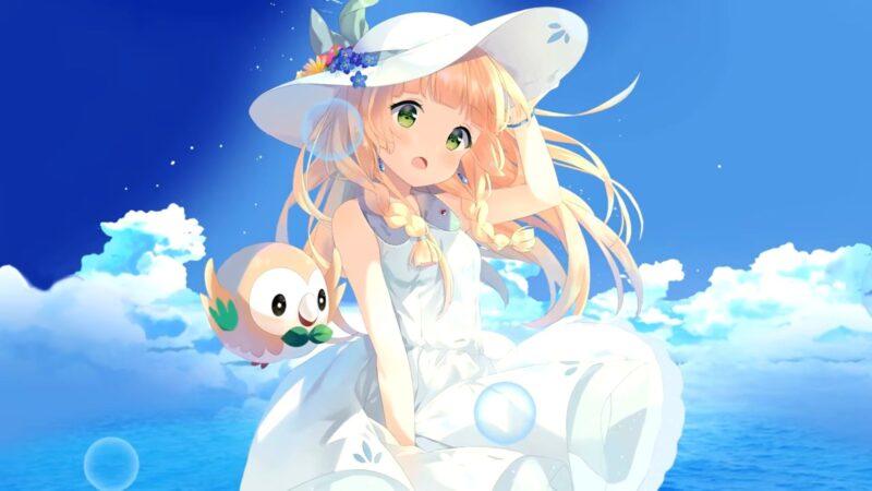 Hình nền Facebook cute animi girl đội mũ trắng
