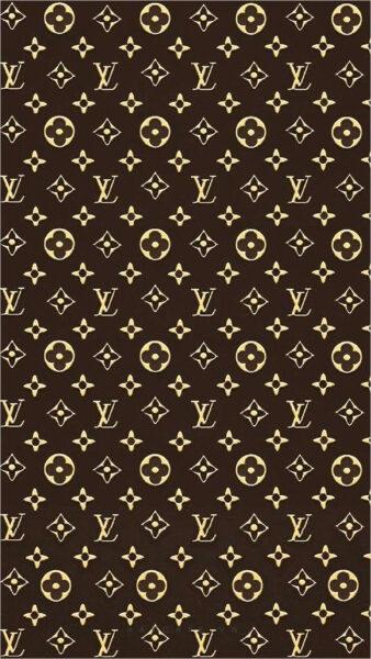 Hình nền Louis Vuitton màu nâu logo vàng