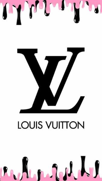 Ảnh nền Louis Vuitton tan chảy màu hồng và đen
