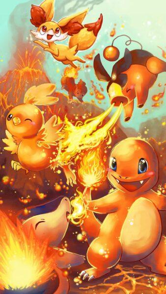 Hình nền Pokemon 3D hệ lửa đẹp
