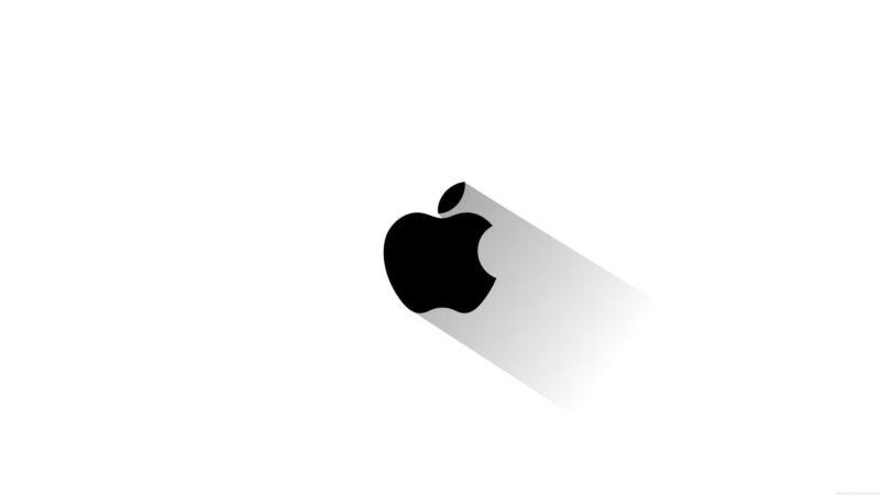 Hình nền trắng đen logo Apple