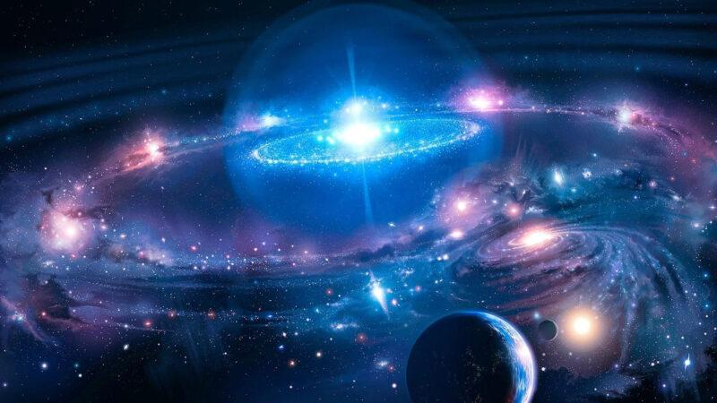 Hình nền vũ trụ không gian huyền bí bao la với nhiều hành tinh