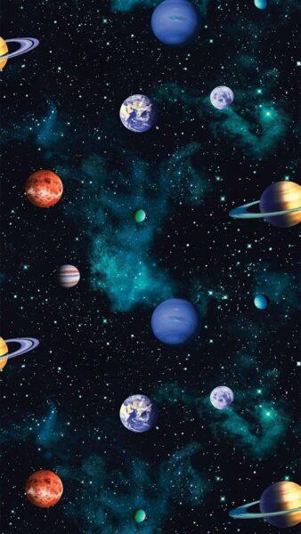 Hình nền vũ trụ không gian với nhiều hành tinh