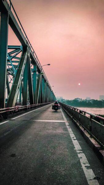 Hình nền Hà Nội tại cầu Long Biên bắc qua sông Hồng